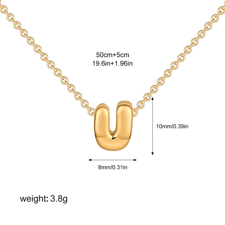 3D Gold Initial Necklace