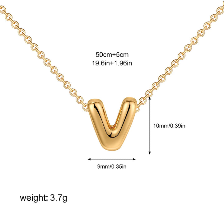 3D Gold Initial Necklace