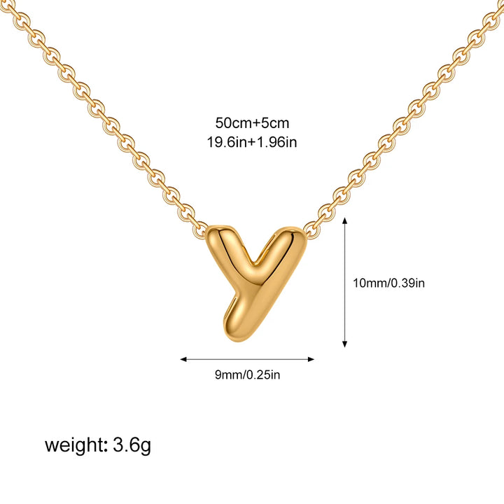 3D Gold Initial Necklace