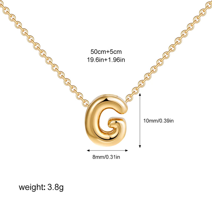 3D Gold Initial Necklace