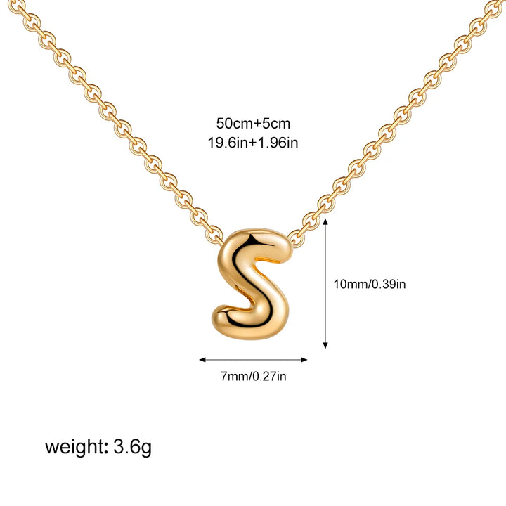 3D Gold Initial Necklace