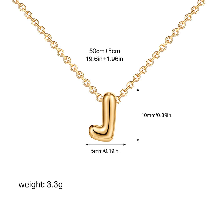 3D Gold Initial Necklace