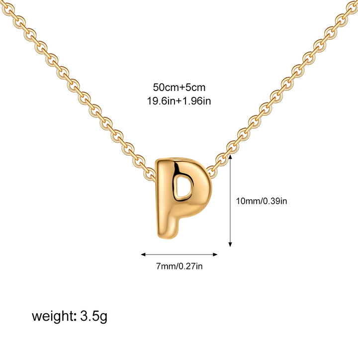 3D Gold Initial Necklace