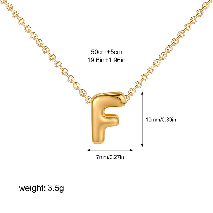 3D Gold Initial Necklace