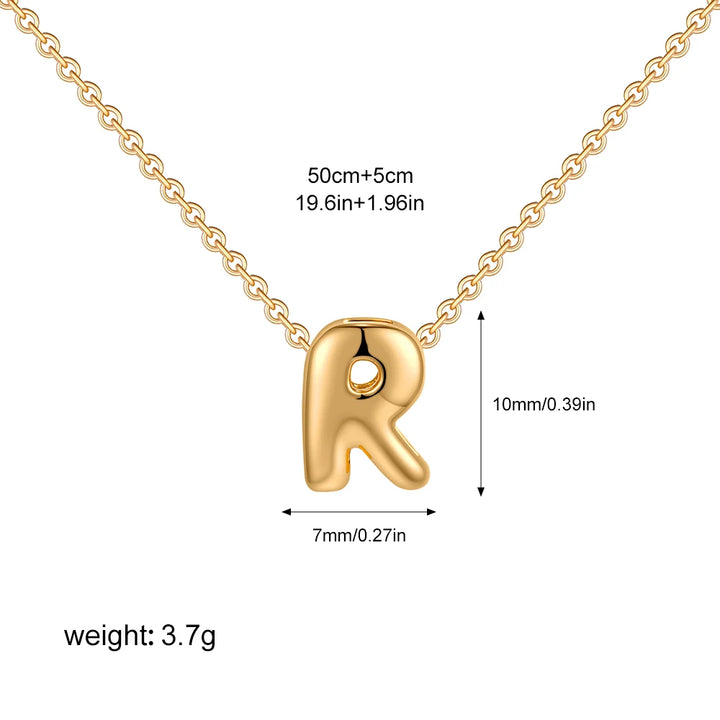 3D Gold Initial Necklace