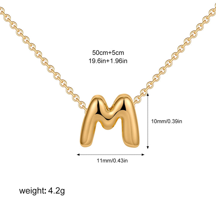 3D Gold Initial Necklace