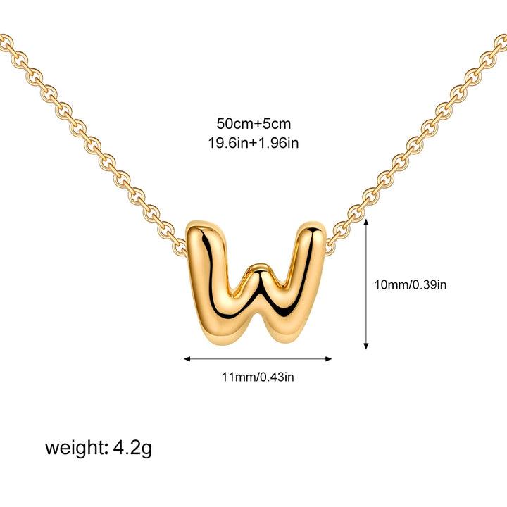 3D Gold Initial Necklace