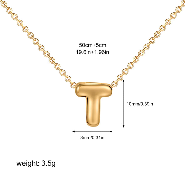 3D Gold Initial Necklace