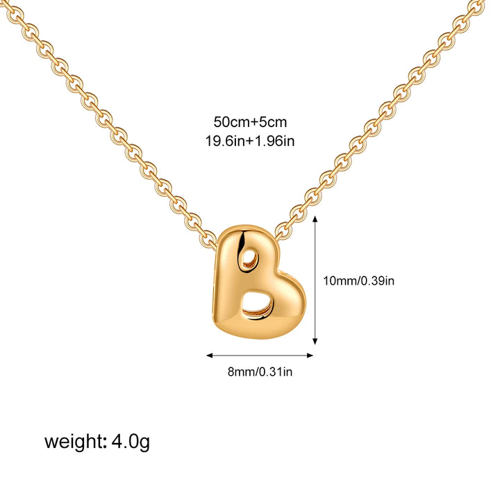 3D Gold Initial Necklace