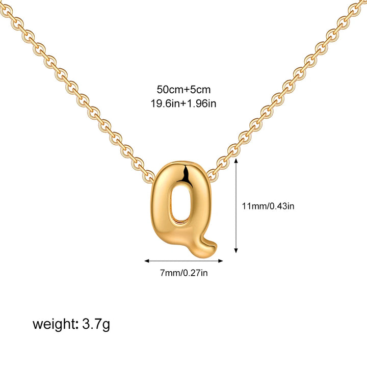 3D Gold Initial Necklace