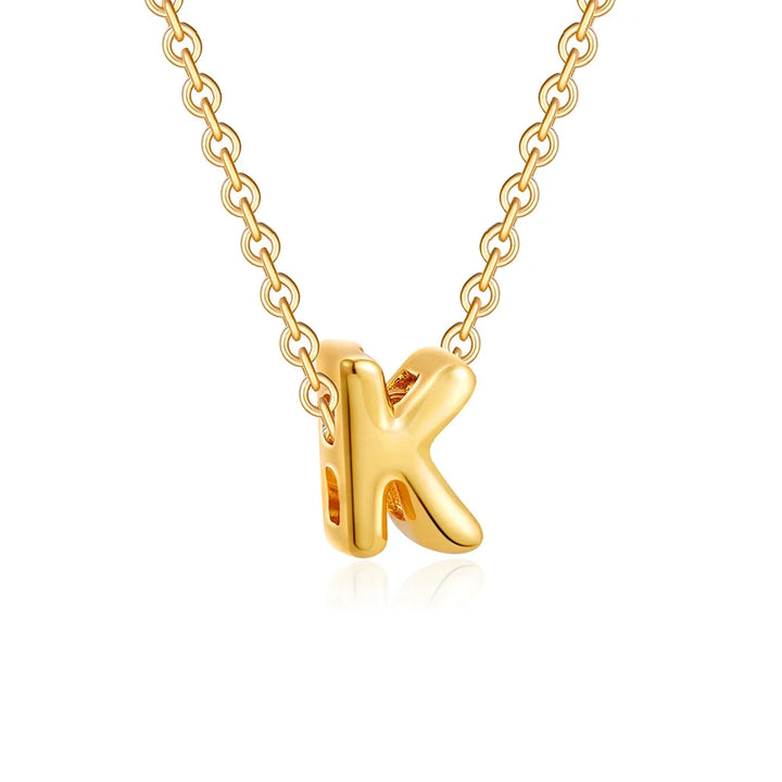 3D Gold Initial Necklace