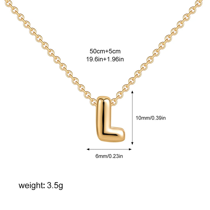 3D Gold Initial Necklace