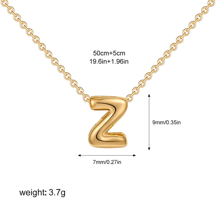 3D Gold Initial Necklace