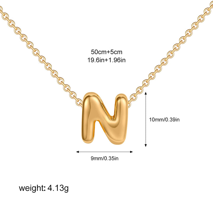 3D Gold Initial Necklace