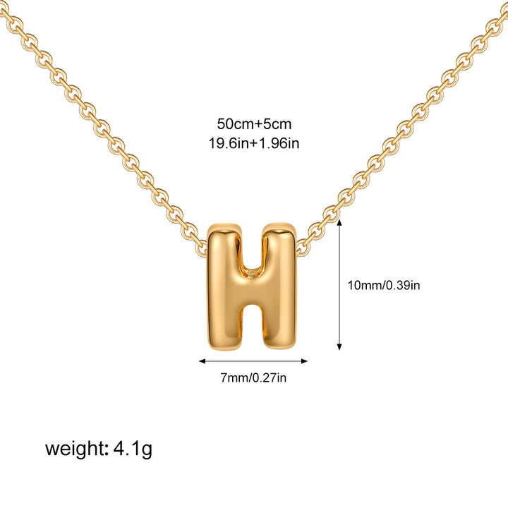 3D Gold Initial Necklace