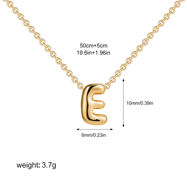 3D Gold Initial Necklace