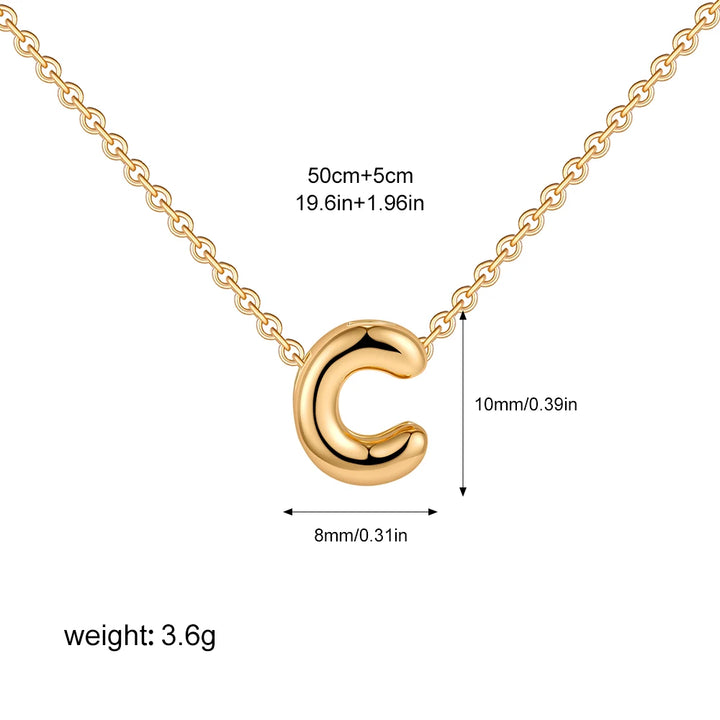 3D Gold Initial Necklace