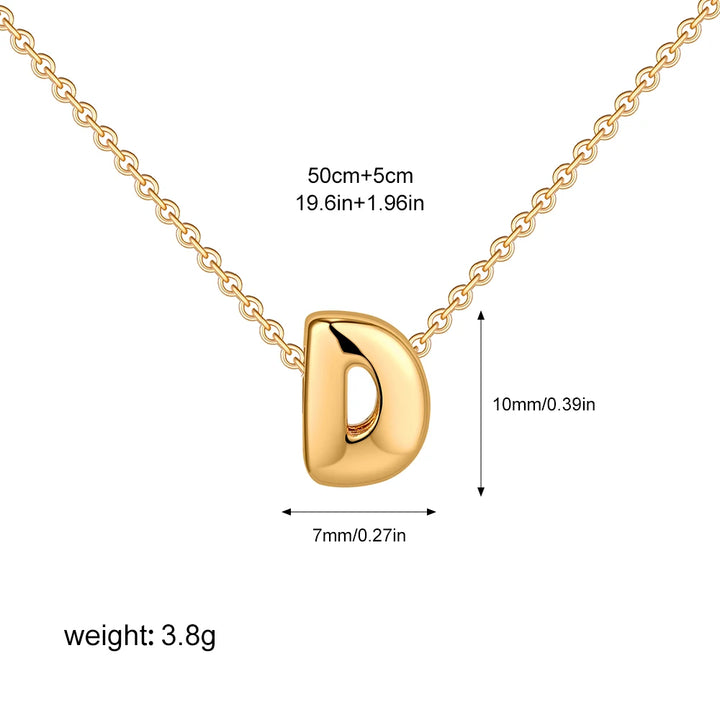 3D Gold Initial Necklace