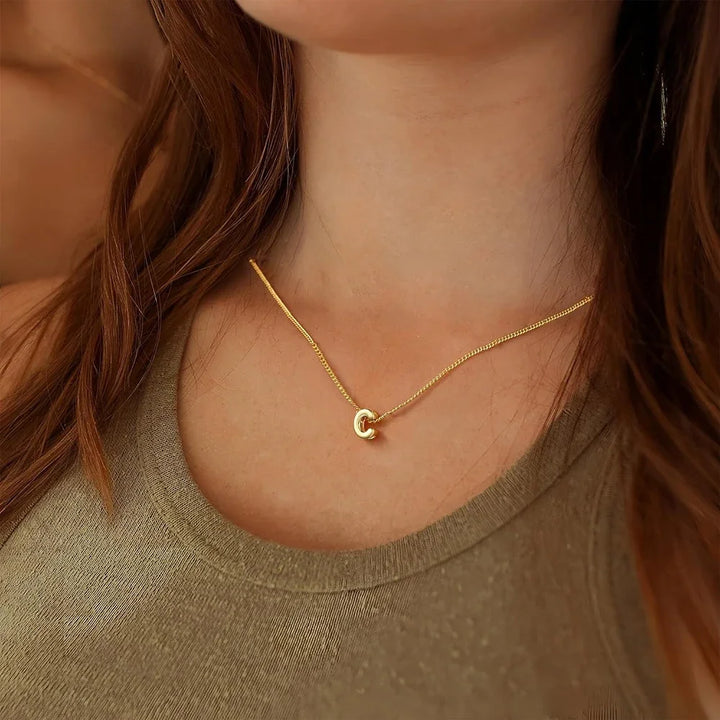 3D Gold Initial Necklace